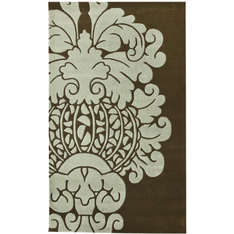 Wool Floral Indoor Rug, Rectangle 5' x 8'