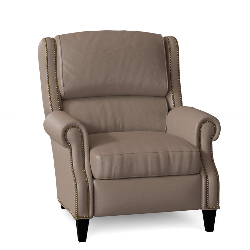 Huss Recliner, Manual, Mahogany, Aspen Lenado Brown Genuine Leather