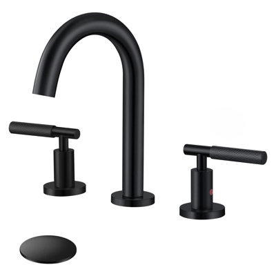 Widespread 2-handle Bathroom Faucet with Drain Assembly