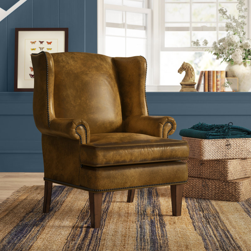 Blakeley Caramel Leather Traditional Club Chair