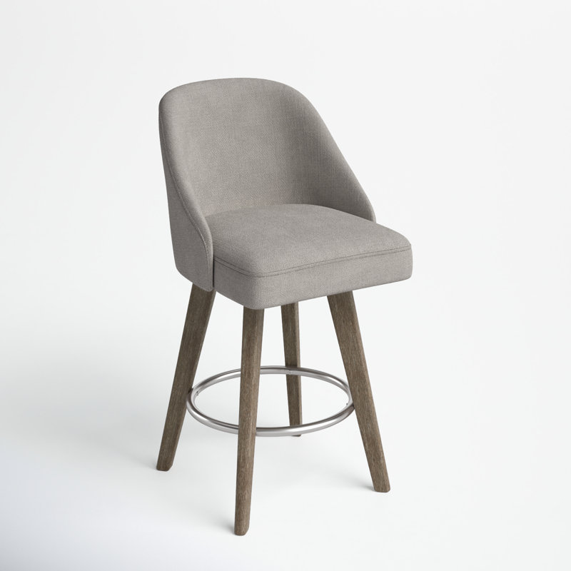Tabouret de bar pivotant à 360° Madison Park Pearce, revêtement gris., Gris, 1