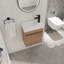 Meuble-lavabo mural flottant 18 po, lavabo en résine blanche, porte d'armoire à fermeture en douceur | Idée de cadeau