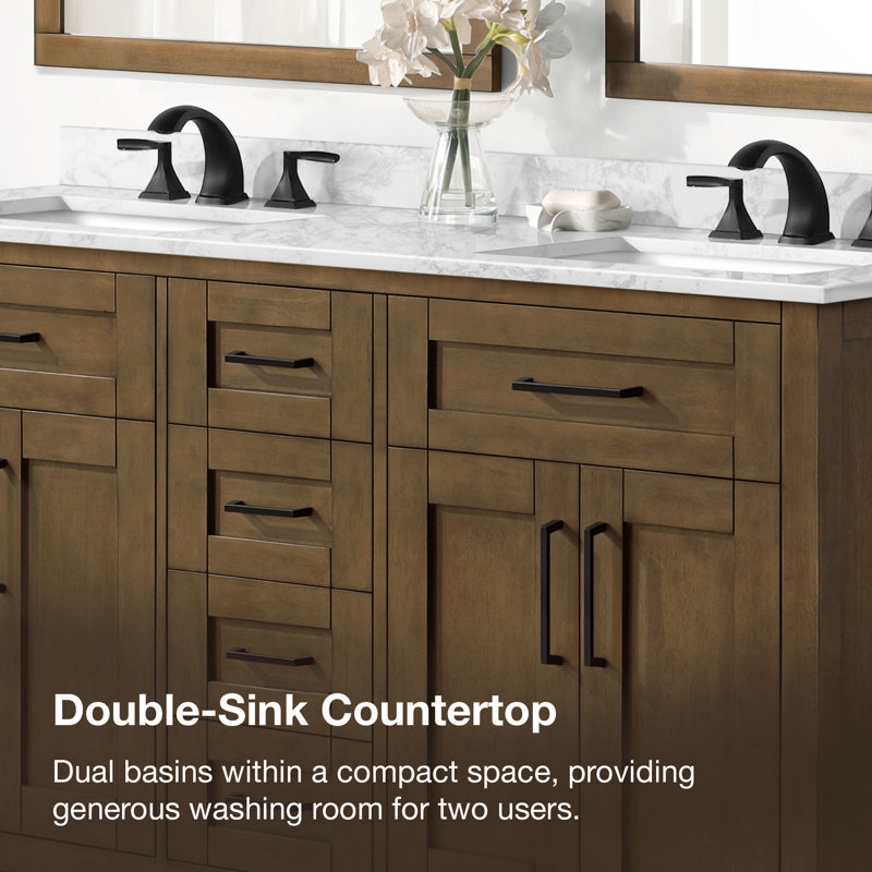 Ensemble de meuble-lavabo double 60 po Tahoe, Latte amande