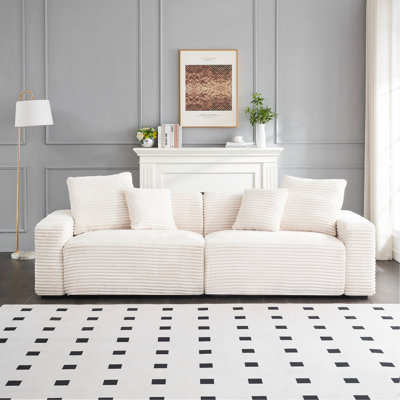 104.72-Inch 4-Seat Large Sofa With 4 Throw Pillows