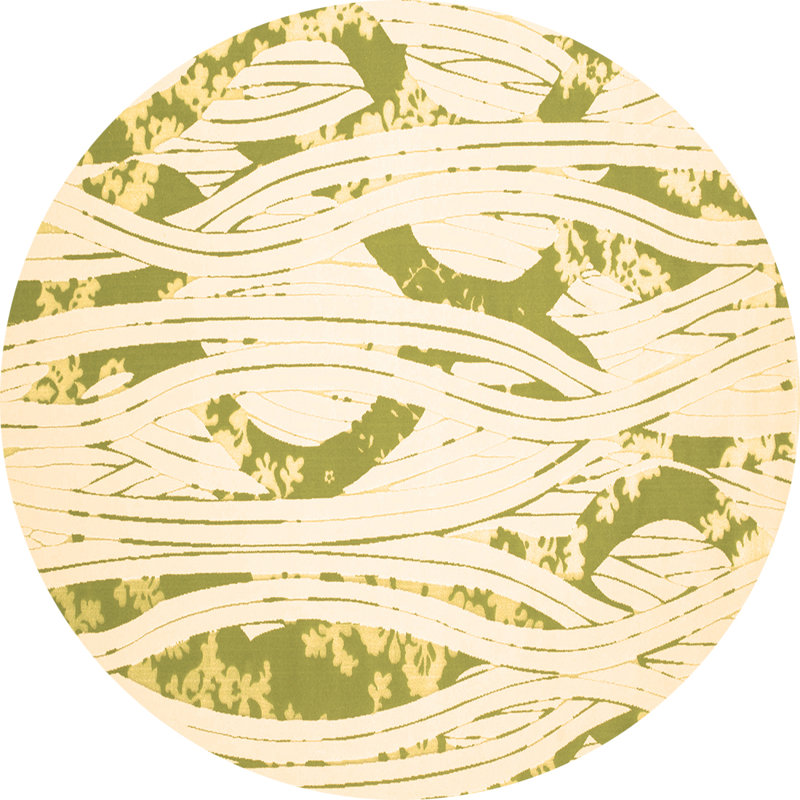 Washable Abstract Indoor Rug, Round 4'