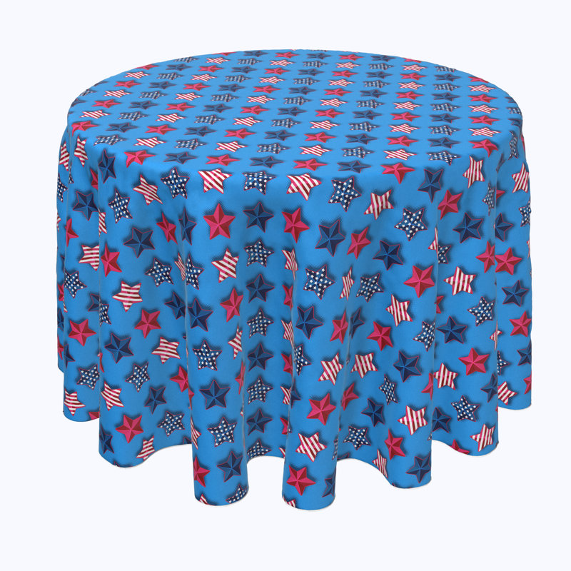 Resto Geometric Round Independence Day Tablecloth, 60" x 60"