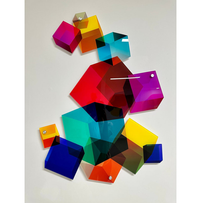 Cube imprimé, art moderne sur acrylique