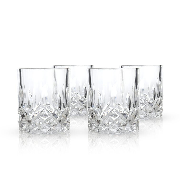 Viski Raye Crystal Negroni Glasses, Lowball Cocktail Glasses Premium Crystal  Glassware, 8oz Tumbler Glasses Set of 2