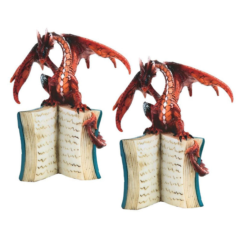 "2-PC Set" ICE ARMOUR 6 "H rouge / orange volcan debout sur une bibliothèque ouverte