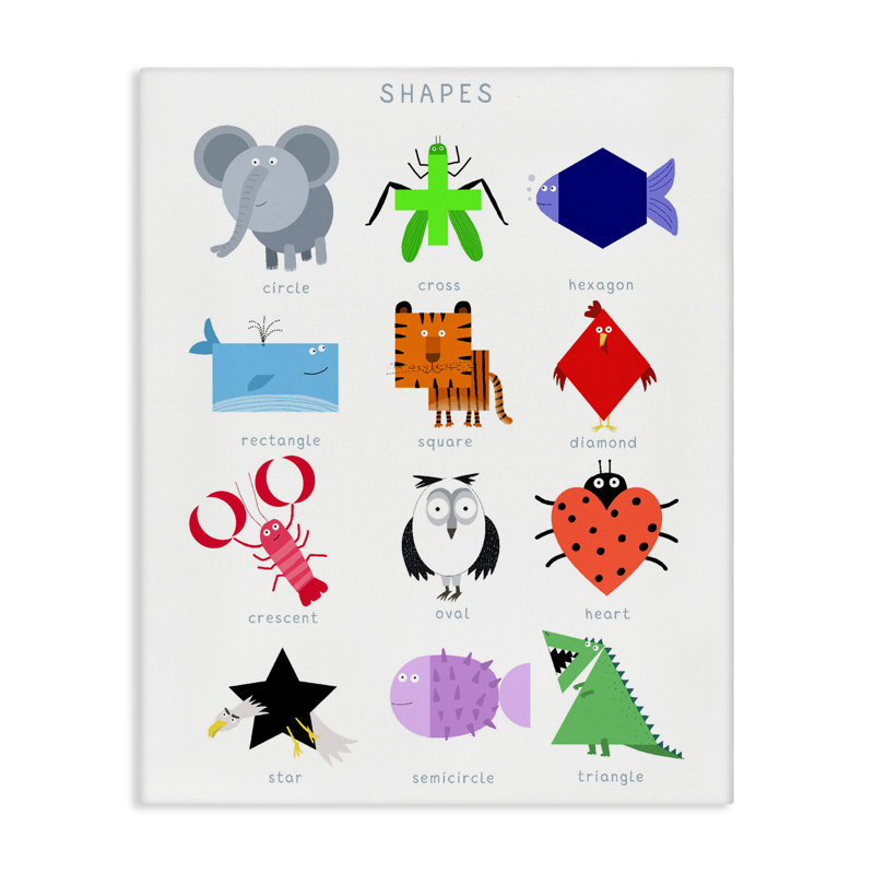 Tableau créatif de formes animales sur toile, design par Carla Daly, H 20 po x l 16 po