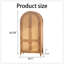 Garde-manger arqué avec tablettes réglables, portes en rotin et style campagnard pour un rangement polyvalent dans plusieurs pièces
