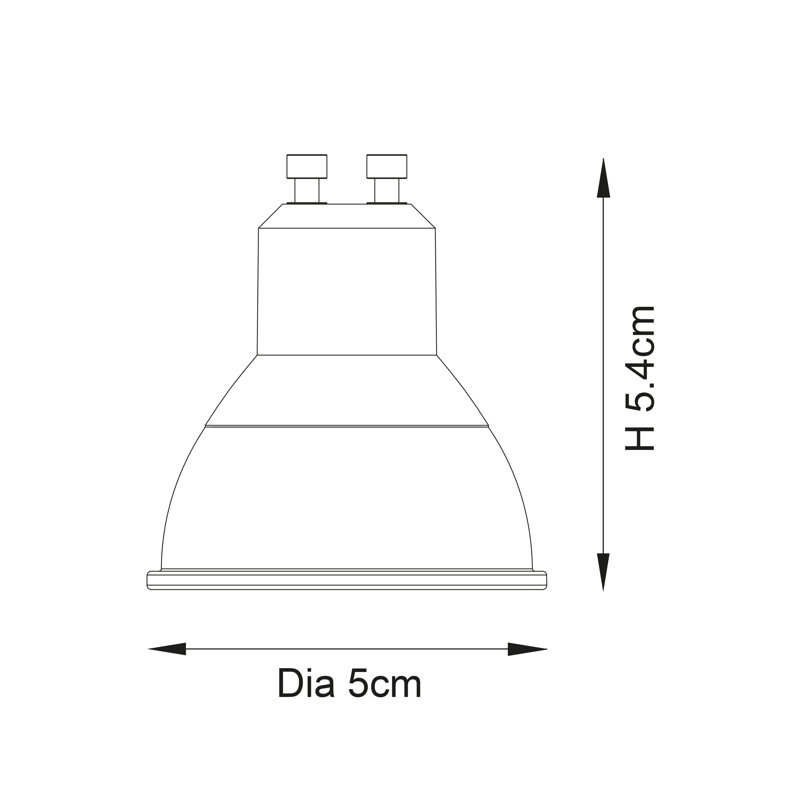 7W GU10 LED Non-Dimmable Bulb - 680lm, 4000