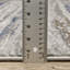 Tapis bleu et gris à rayures abstraites tissé à la machine-2021717800