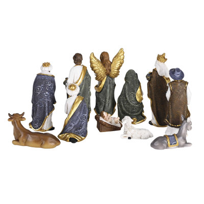 Nativity 11 Piece 5H White Gold Color