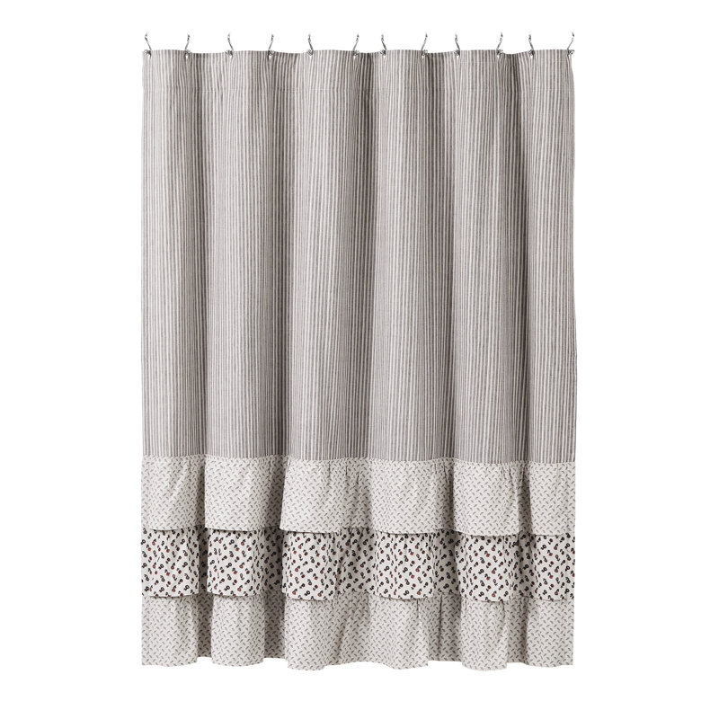 Rideau de douche simple 100% coton Bahari