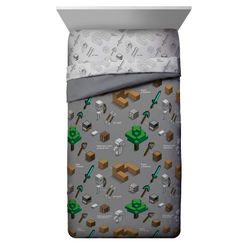 Confort de survie réversible simple minecraft survi, Double / grand