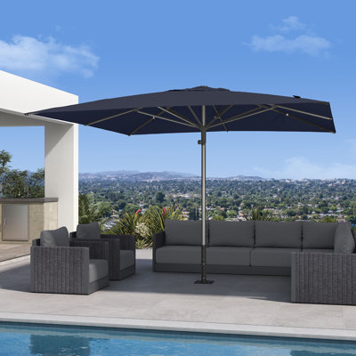 Semi-Auto Outdoor Patio Umbrella Aluminium Market Umbrella Table Umbrella