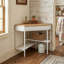 Console d'angle avec tablette de rangement pivotante
