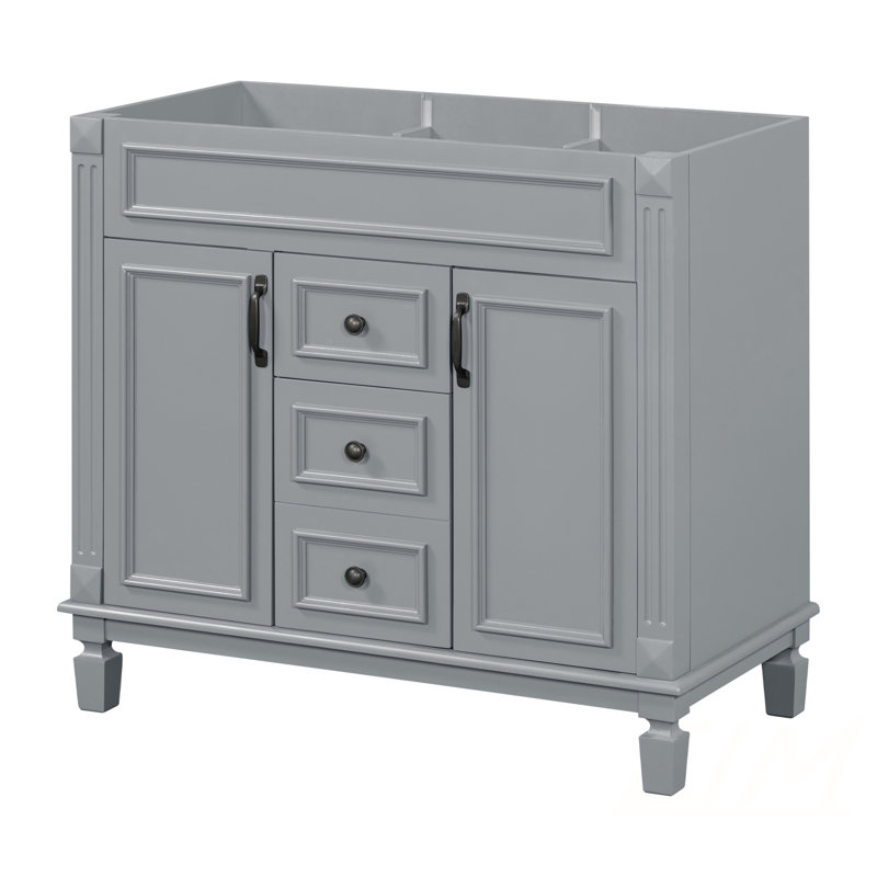 Armoire de rangement moderne de 36 pouces avec 2 portes à fermeture douce, meuble-lavabo durable et élégant sans lavabo supérieur, meuble-lavabo (sans lavabo)