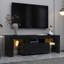 Meuble télé noir pour chambre à coucher avec lumières DEL RVB - noir