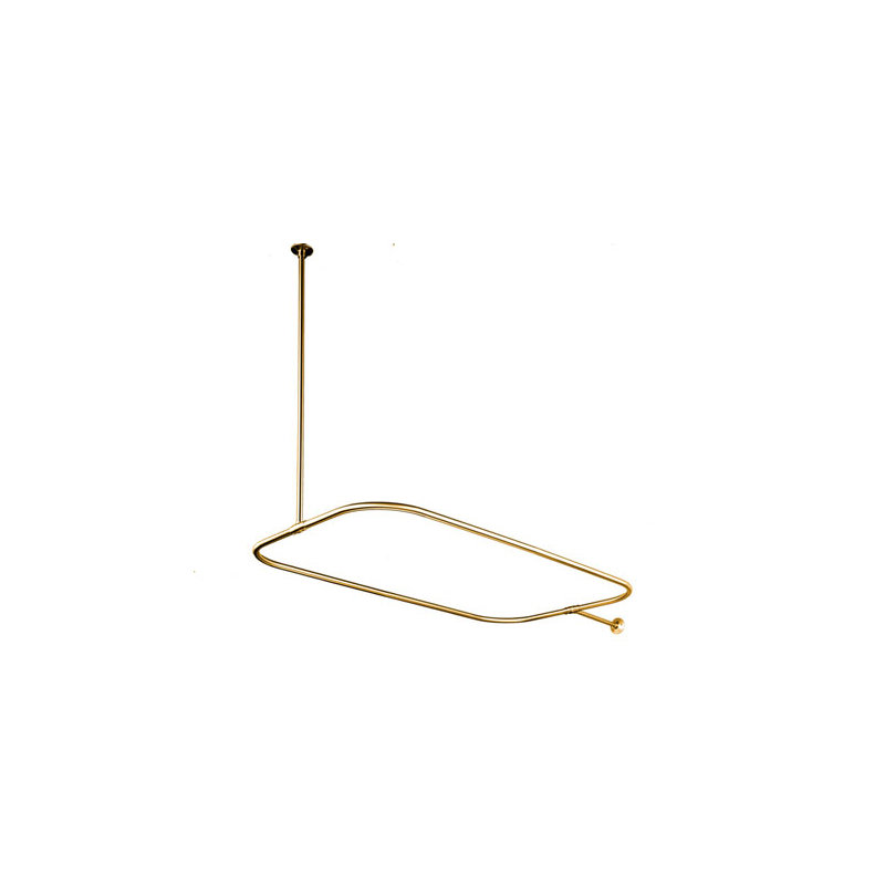 Kingston Brass Vintage 44.5-Inch Rectangular Shower Curtain Rod, 18 Gauge, Polished Brass