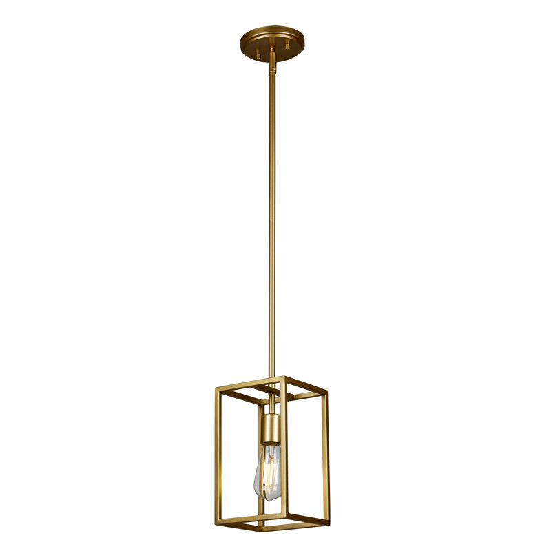 Luminaire suspendu géométrique 1 lumière Gwendel, Laiton antique