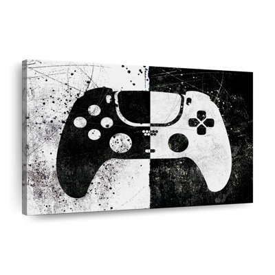 Grunge Game Controller Canvas Print