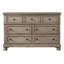 7 tiroirs 65,5 po Commode grise