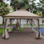 Abri de jardin 11 x 11 pi avec filet amovible. Rouille - cadre. Double couche supérieure. Feu. Pour le patio, la cour arrière, le camping. Tente d'extérieur Coffee 11 x 11 pi, structure en acier - 2 capote, filet en filet pour la fête, mariage