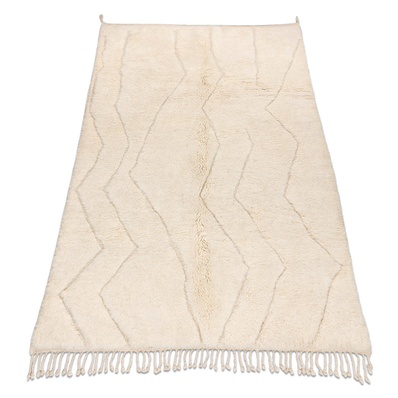 Modra Rectangle 170 cm x 250 cm Chevron and Moroccan Wool Hand Loomed Berber