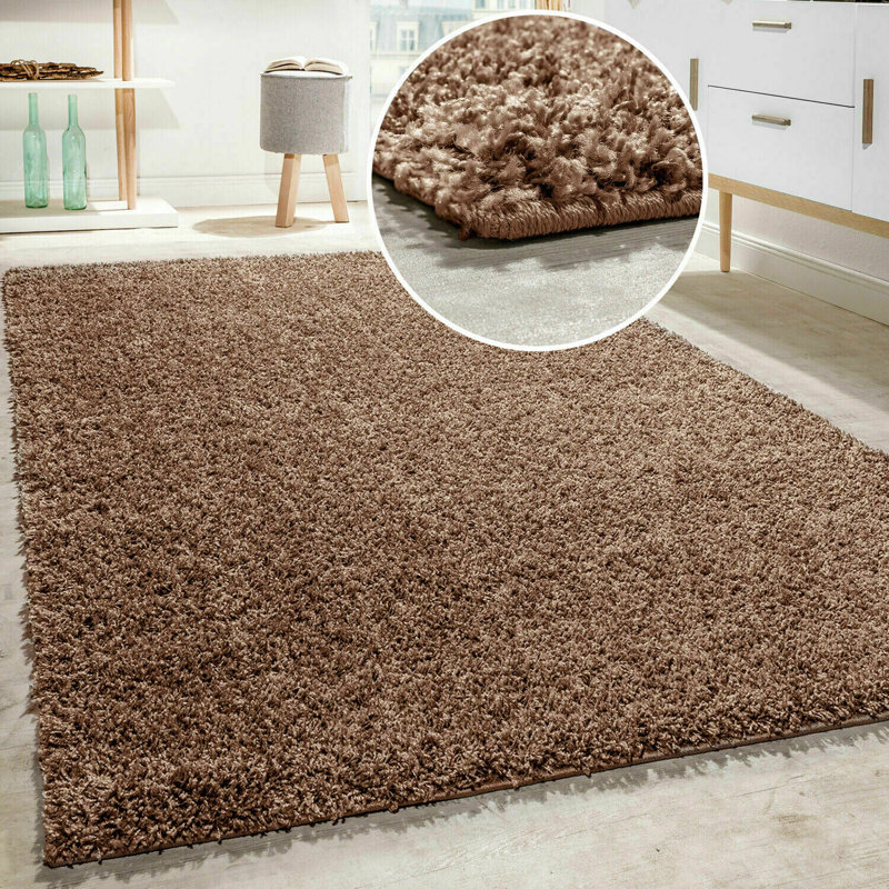 Evoni Solid Colour Shag Area Rug, Rectangle 200 x 290cm