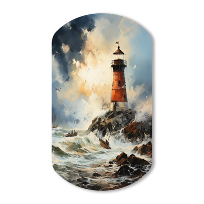 Amylah - Lighthouses Cylinder Shape Assymterical Metal Wall Art