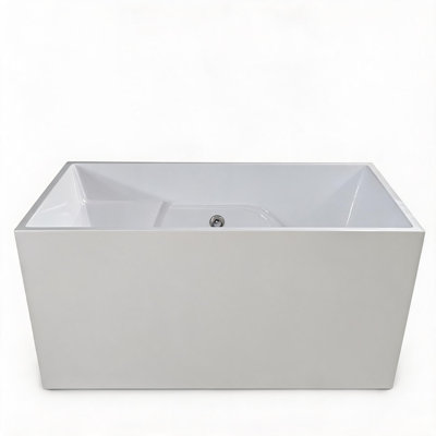 Baignoire de trempage autoportante en acrylique blanc brillant de 39 po x 28 po avec siège intégré