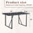 Vesta Modern 55" Rectangular Dining Table, Black Faux Marble Tabletop with Sturdy Metal Sled Base for Kitchen & Dining Room-71806695-74105744