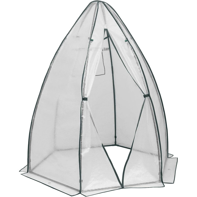 Kamuran 5 Ft W x 5 Ft D Mini Greenhouse, White