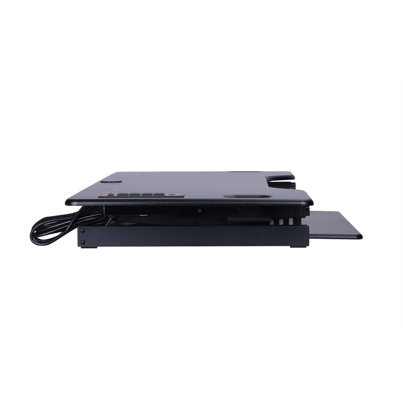 Marghiolita Adjustable Metal Base Standing Desk Converter with Power Outlet