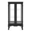 Cabinet Curio avec tablettes réglables et panneau arrière en miroir, portes en verre trempé (noir, 3 niveaux)-290121404