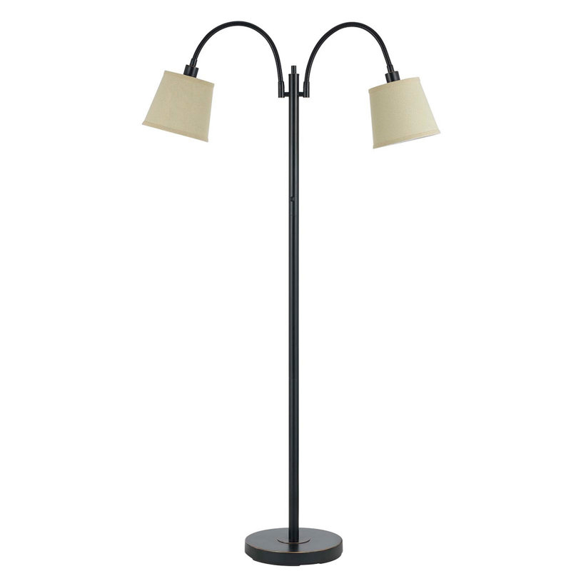 Lampe sur pied à branches 65 ", Crème, Noir