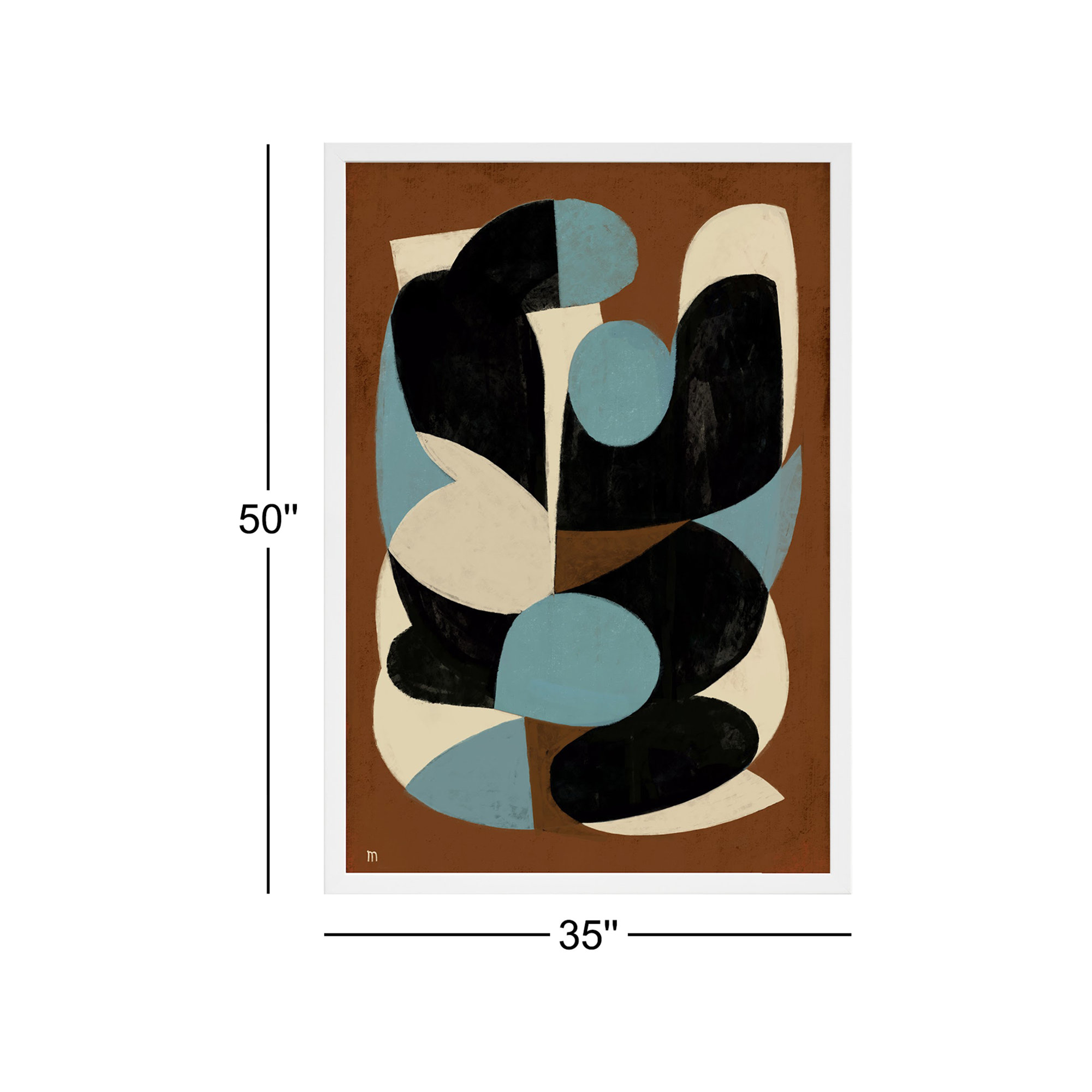 So What by StudioM, White Framed, 50" H x 35" W x 1.25" D