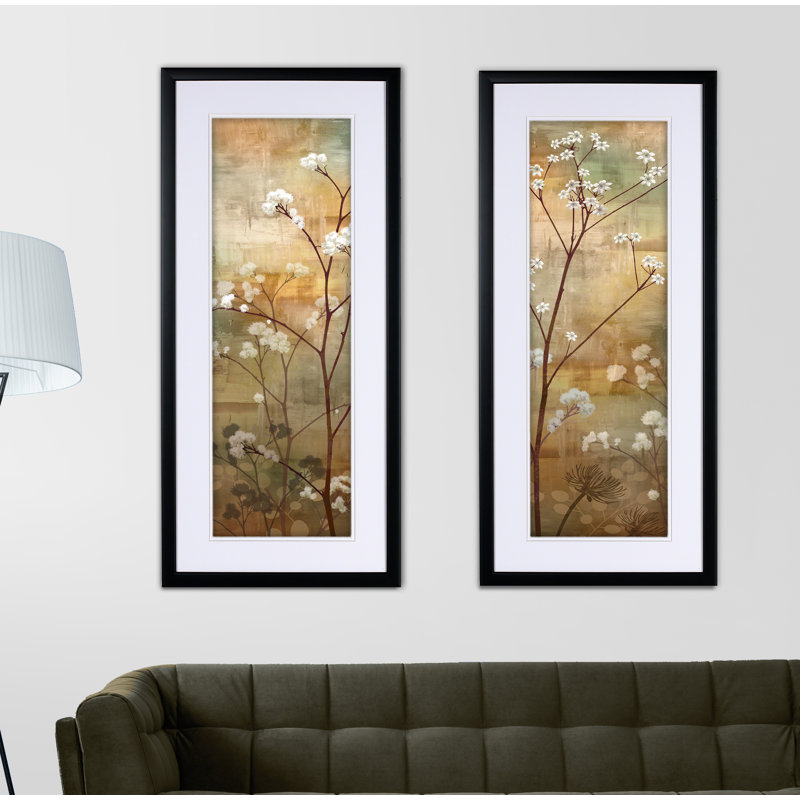 " Misty Woods " 2 - Pieces Painting Print, Black