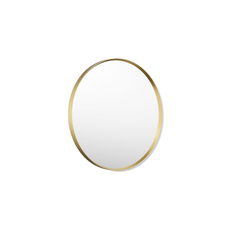 Miroir de salle de bain Essential, Doré brossé moderne, H 22 po x l 22 po x P 1,38 po
