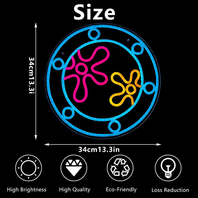Ocean World Porthole Neon Lights, LED Under Sea Porthole Neon Signs For Wall Decor,USB Night Light For Game Room Bedroom Birthday Wedding Party Gifts(13.3 * 13.3In)