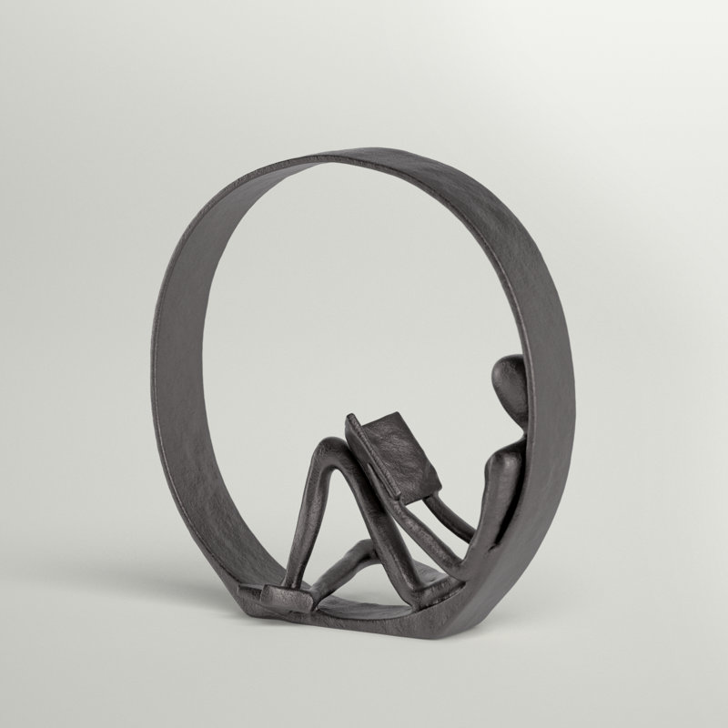 Krahn Encircled Reader Iron Figurine