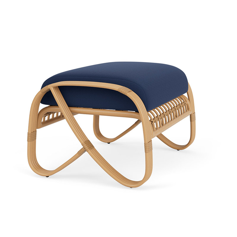 Riviera Outdoor Ottoman Patio Ottoman, Beach Navy