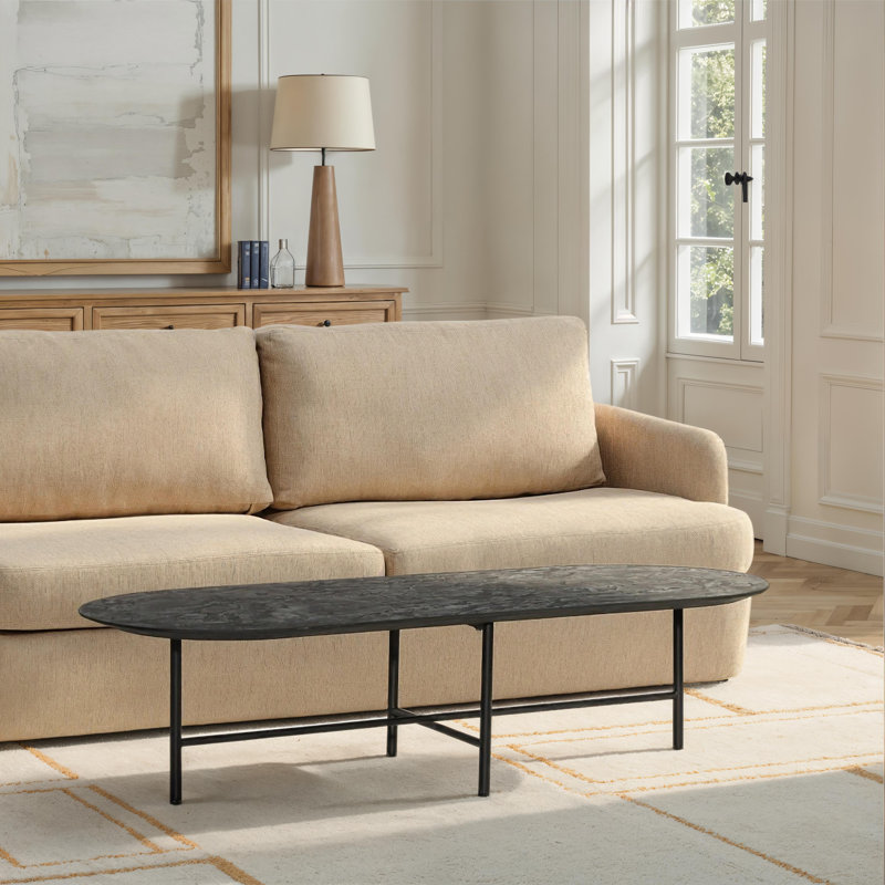 Leigh Micro Cement Coffee Table, Black
