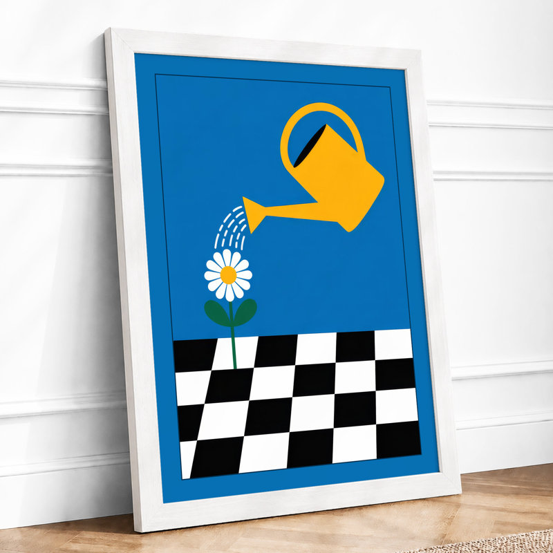 Watering Care Modern - Framed Print, A4 - 29.7 x 21.0 cm, White