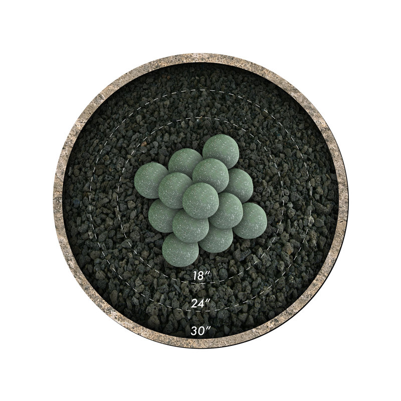12'' x 19'' Ceramic Fire Pit Accessory, Slate Green Speckled