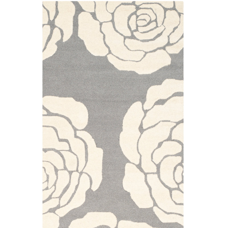 Cannen Hand Tufted Wool Floral Rug, Square 6'