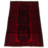 Tapis rouge foncé Lynnisha 2 pi 10 po x 4 pi 9 po