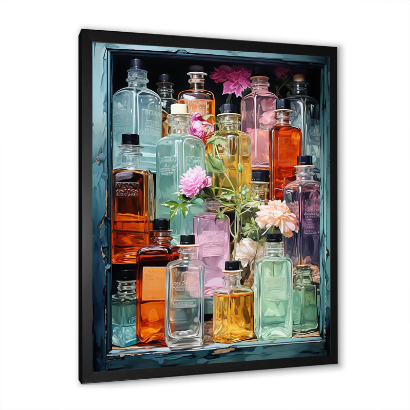 Toilette Elixir Of Beauty I - impression sur toile tendance, Cadre photo noir, H 32 po x l 24 po x P 1 po